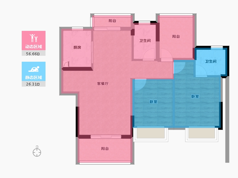 广东省-江门市-融信大发弘阳国樾府-73.29-户型库-动静分区