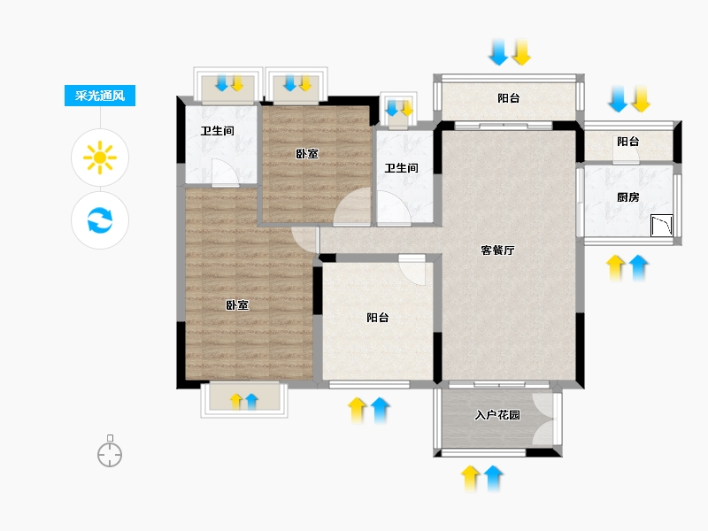 广东省-广州市-南沙星河丹堤-99.17-户型库-采光通风