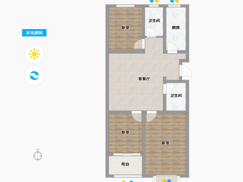 山东省-潍坊市-恒信悦龙山-82.95-户型库-采光通风