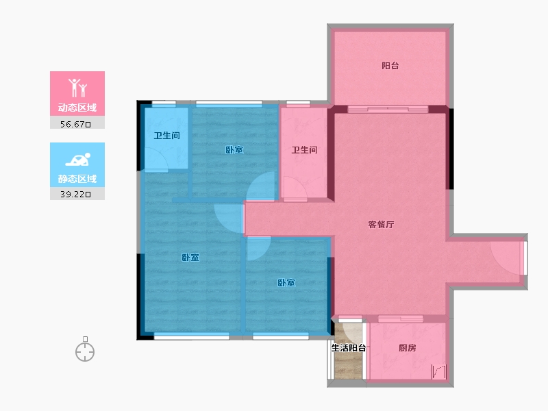 广东省-湛江市-华和南国茗苑-88.25-户型库-动静分区