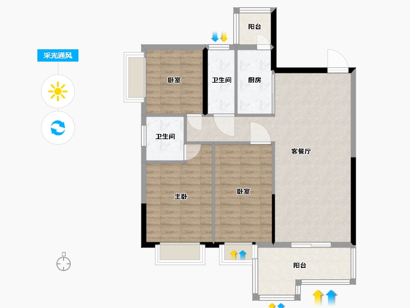 广东省-广州市-悦澋台-95.01-户型库-采光通风