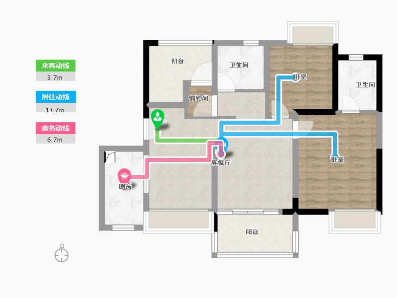 广东省-佛山市-华润置地玖悦-78.00-户型库-动静线