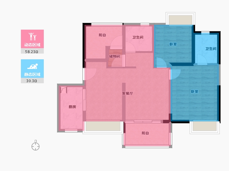 广东省-佛山市-华润置地玖悦-78.00-户型库-动静分区