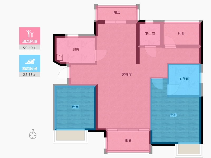 广东省-广州市-佳兆业金域天下-77.86-户型库-动静分区