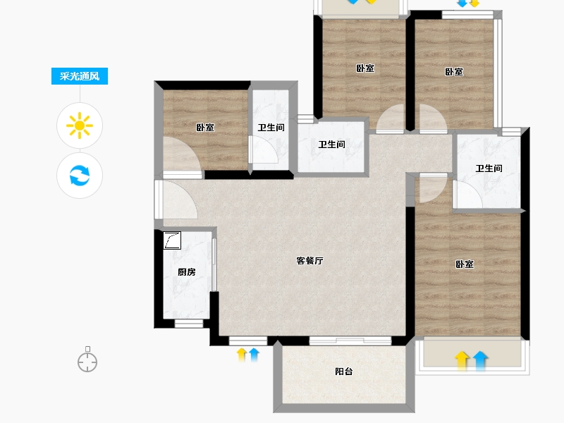 广东省-湛江市-海怡湾-79.19-户型库-采光通风