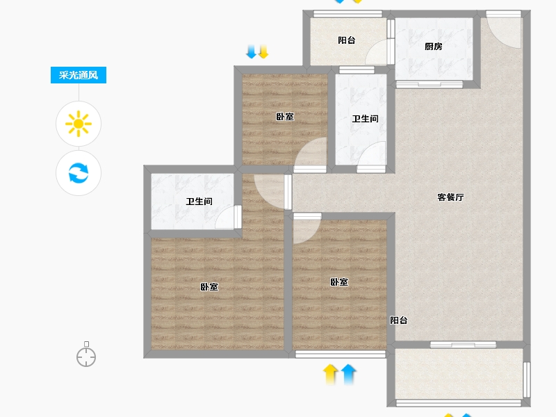 广东省-湛江市-樟树湾金樟水岸-114.00-户型库-采光通风