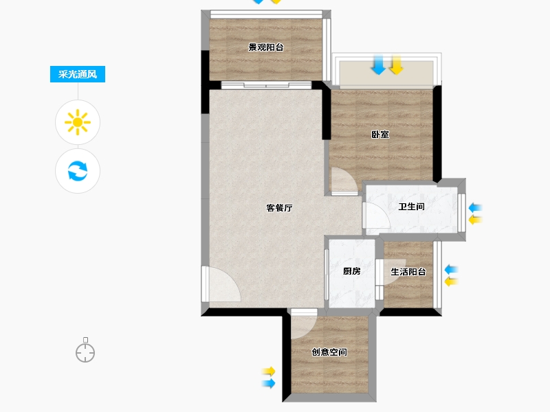 广东省-湛江市-能生门邸-55.34-户型库-采光通风