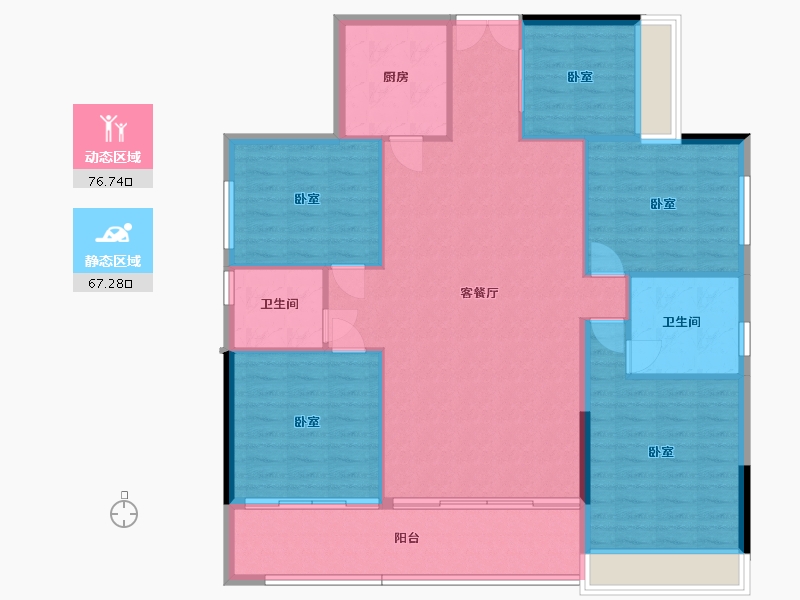 湖南省-郴州市-东方锦绣庄园-133.22-户型库-动静分区