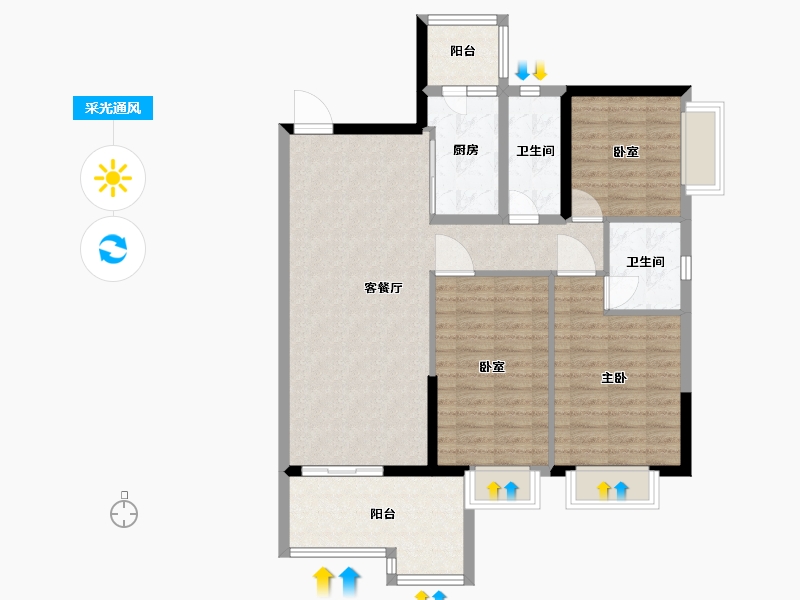 广东省-广州市-悦澋台-97.01-户型库-采光通风