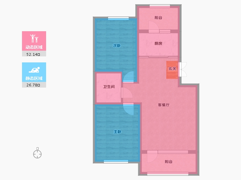 吉林省-长春市-建龙第一城-69.92-户型库-动静分区