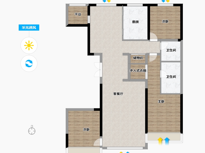 吉林省-长春市-万科柏翠阅湖-129.00-户型库-采光通风