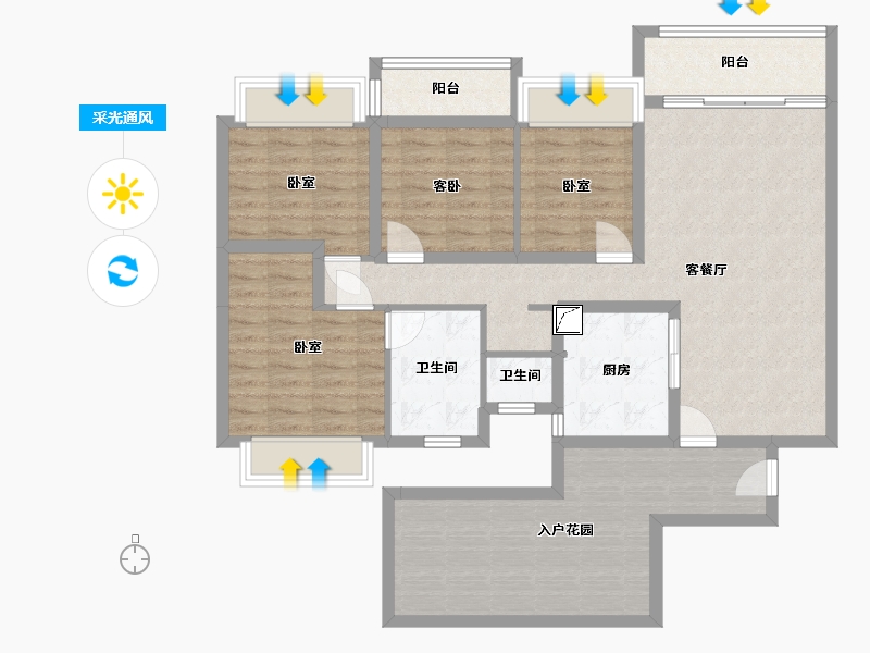 湖南省-郴州市-雄森梅溪城-109.08-户型库-采光通风