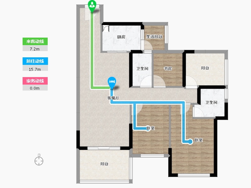 广东省-湛江市-华和南国茗苑-105.61-户型库-动静线