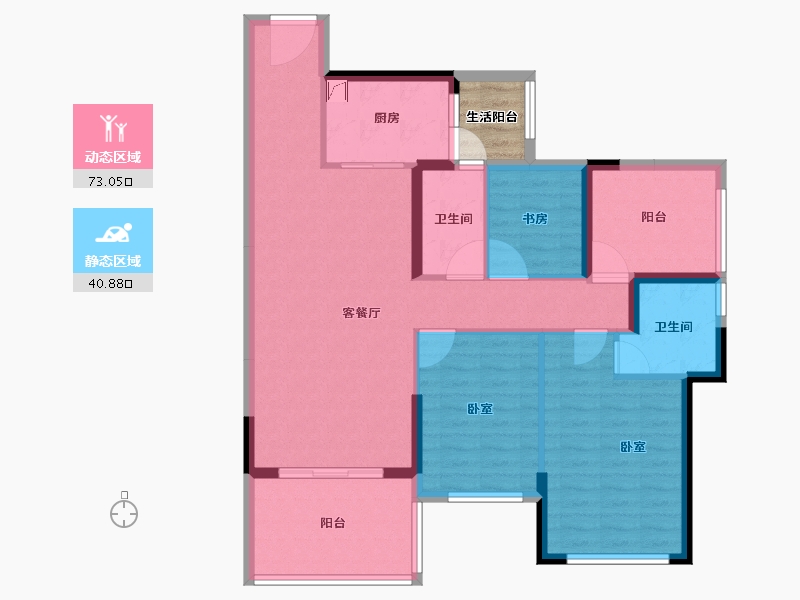 广东省-湛江市-华和南国茗苑-105.61-户型库-动静分区