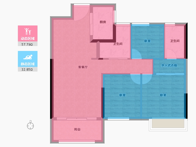 湖南省-怀化市-洪江江东府-81.80-户型库-动静分区