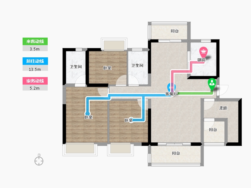 广东省-佛山市-华润置地玖悦-103.00-户型库-动静线