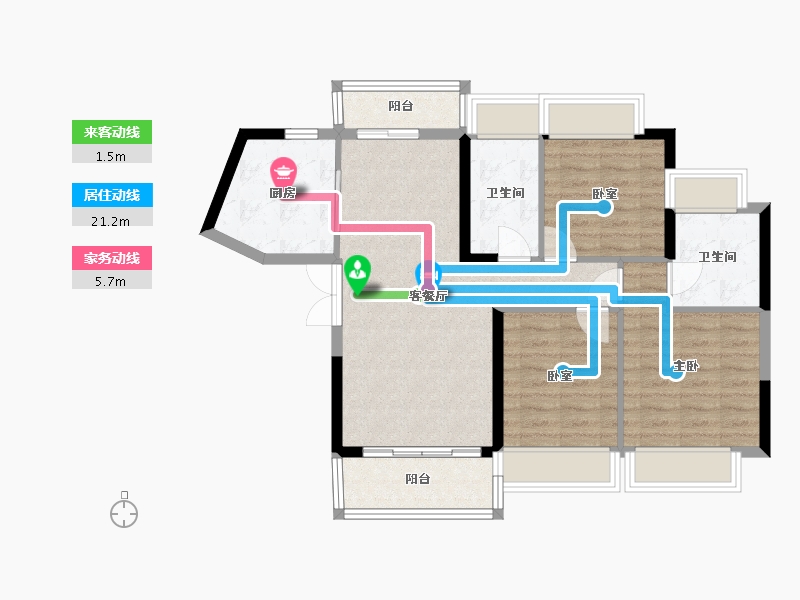 广东省-广州市-时代星英御岛-83.48-户型库-动静线