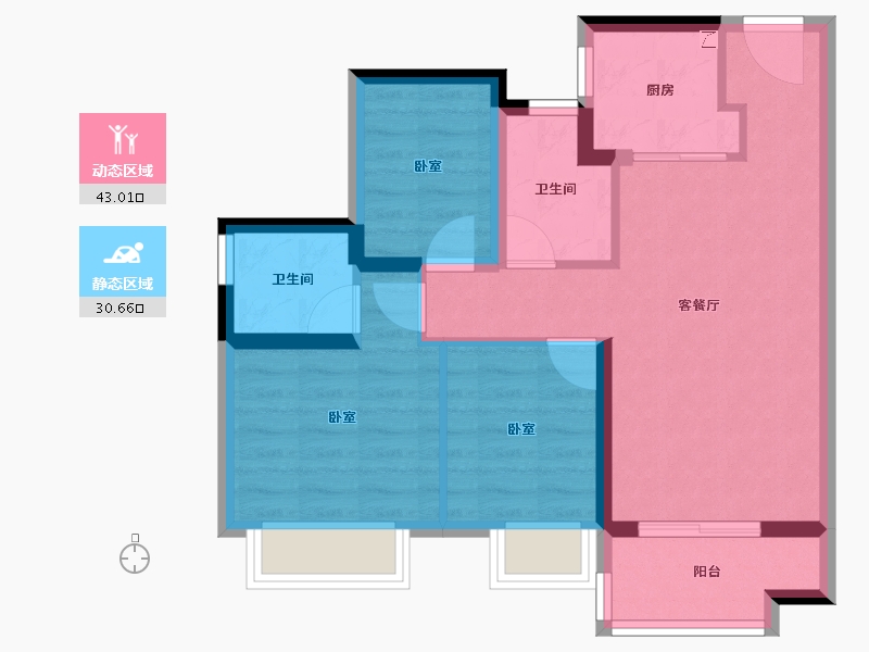 广东省-江门市-融信大发弘阳国樾府-64.90-户型库-动静分区