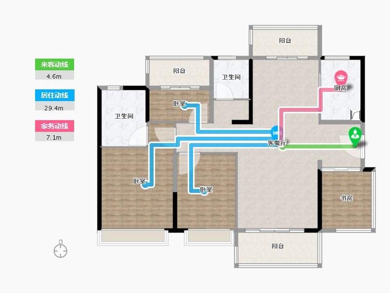 广东省-江门市-华发峰景湾-185.49-户型库-动静线