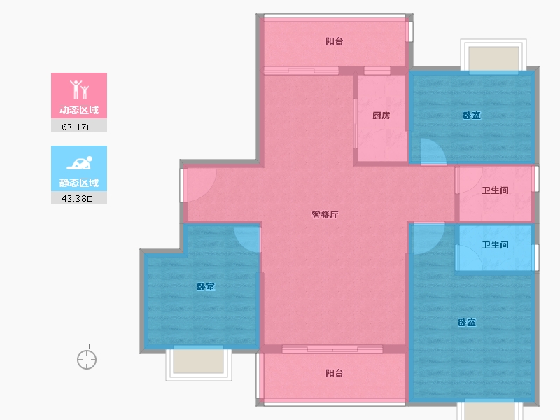 广东省-江门市-腾基·御苑-96.47-户型库-动静分区