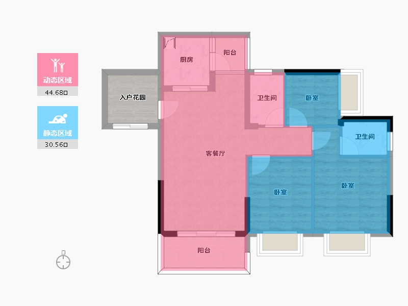 广东省-惠州市-弘泰映月城-71.78-户型库-动静分区