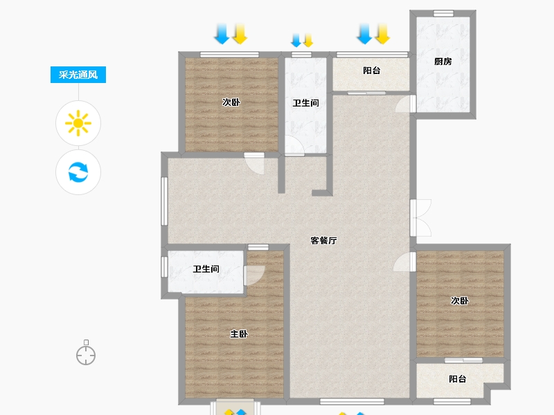 山东省-潍坊市-城投君悦府-144.10-户型库-采光通风