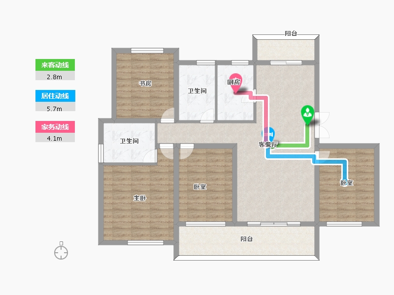 安徽省-黄山市-鲲鹏名门御府-110.99-户型库-动静线