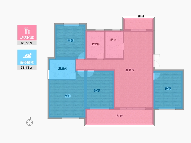 安徽省-黄山市-鲲鹏名门御府-110.99-户型库-动静分区