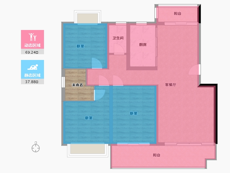 湖南省-郴州市-雄森梅溪城-101.58-户型库-动静分区