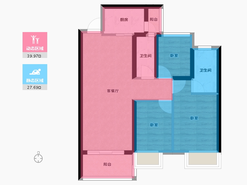 广东省-江门市-联发·悦澜山-59.21-户型库-动静分区