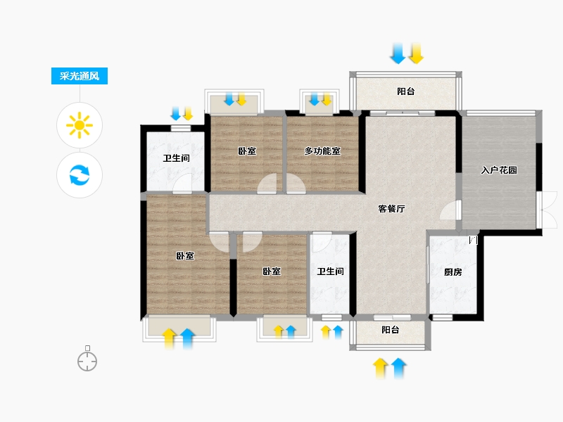 广东省-江门市-联发·悦澜山-117.39-户型库-采光通风