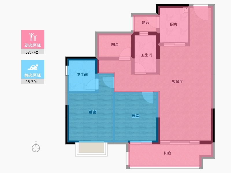 广东省-江门市-融创望江府-81.96-户型库-动静分区