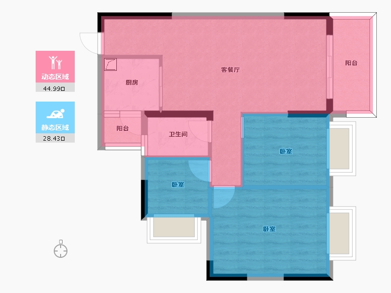 广东省-惠州市-弘泰映月城-65.55-户型库-动静分区