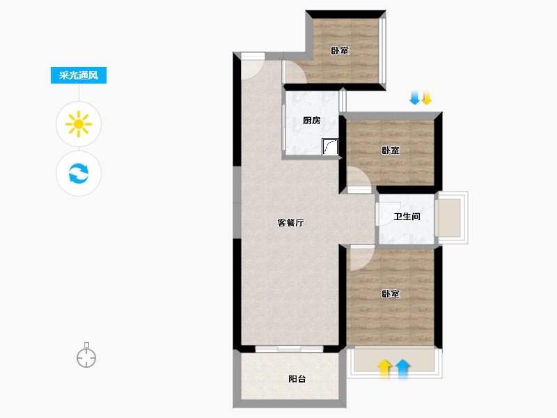 广东省-湛江市-海怡湾-59.24-户型库-采光通风