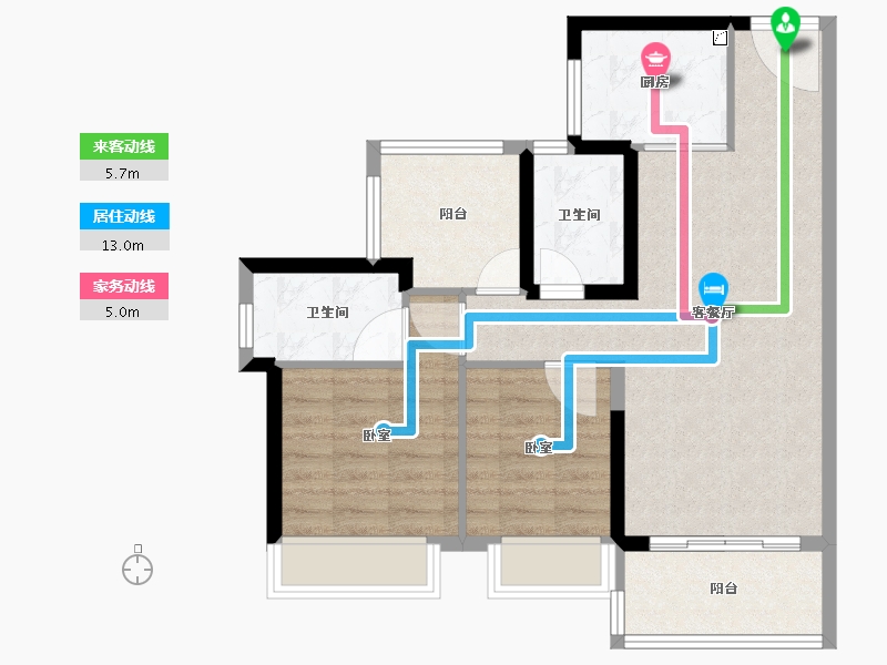 广东省-江门市-华发峰景湾-71.00-户型库-动静线