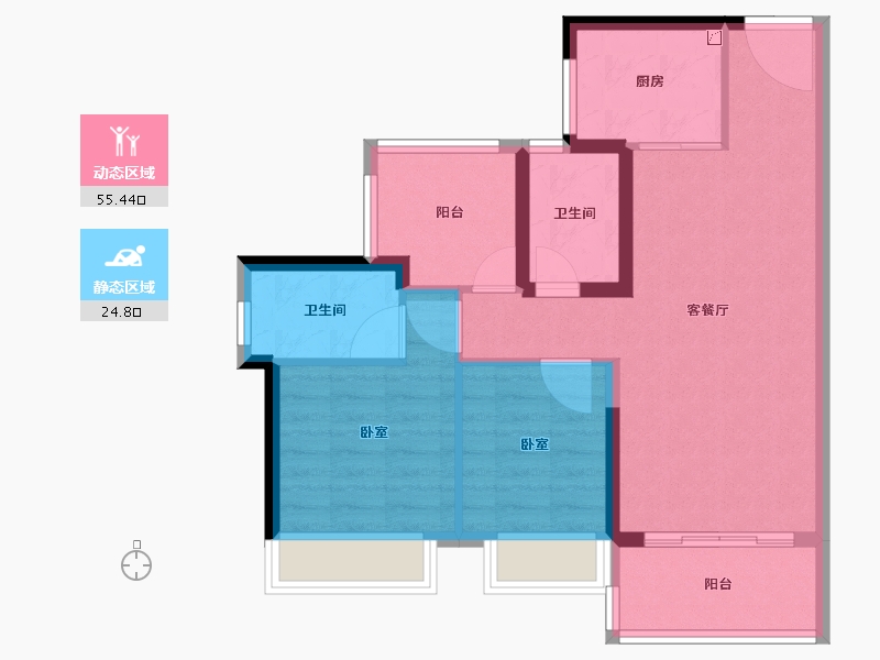 广东省-江门市-华发峰景湾-71.00-户型库-动静分区