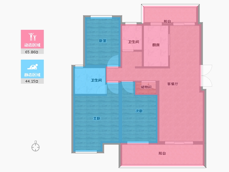 安徽省-黄山市-鲲鹏名门御府-98.01-户型库-动静分区