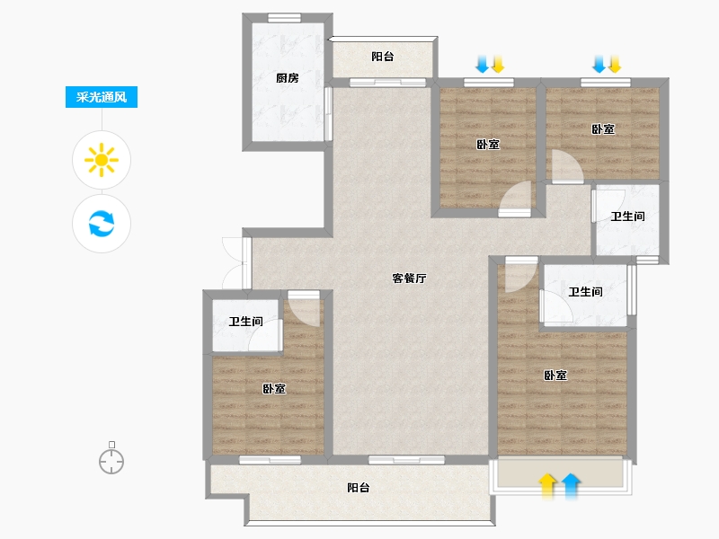 河南省-周口市-众恒华府-118.00-户型库-采光通风