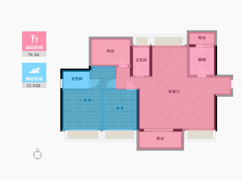 广东省-惠州市-中洲河谷花园-97.71-户型库-动静分区