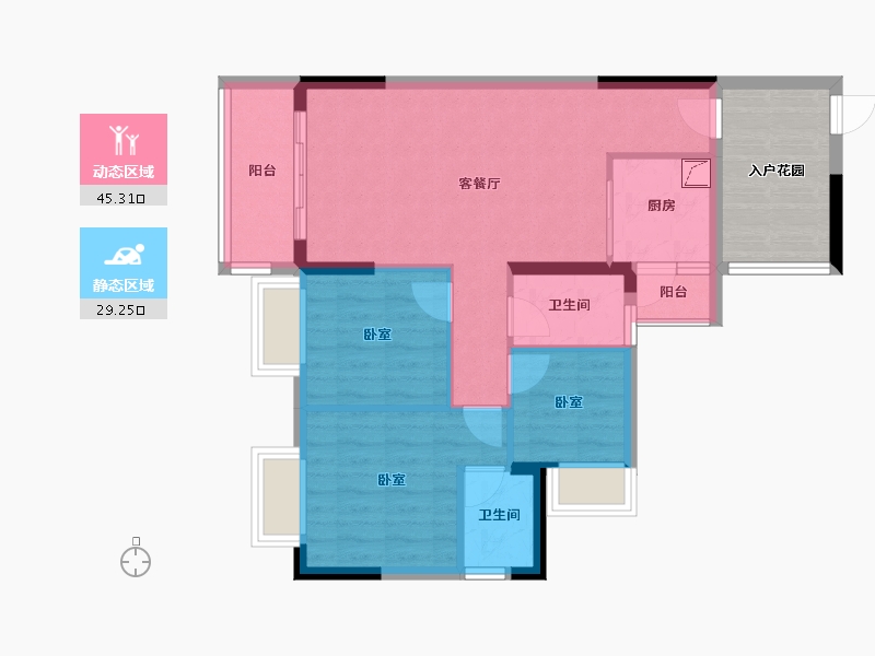 广东省-惠州市-弘泰映月城-73.99-户型库-动静分区