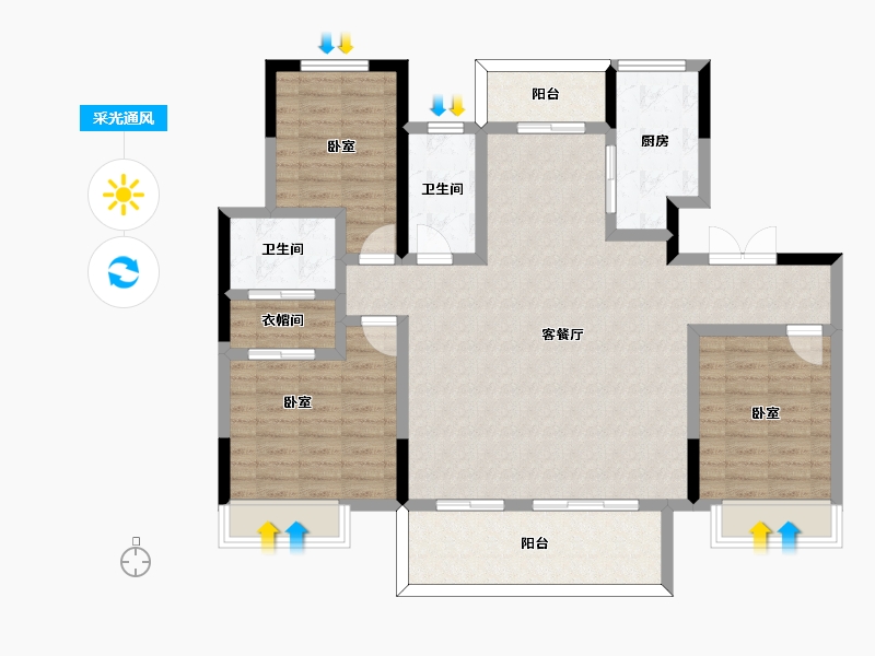 河南省-周口市-鹿邑建业城君邻府-113.39-户型库-采光通风