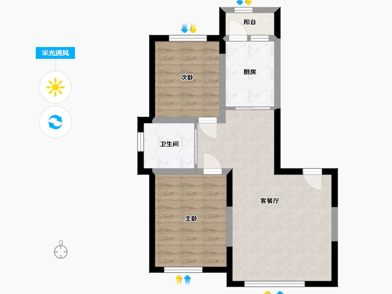 吉林省-长春市-新龙枫丹九里-62.02-户型库-采光通风