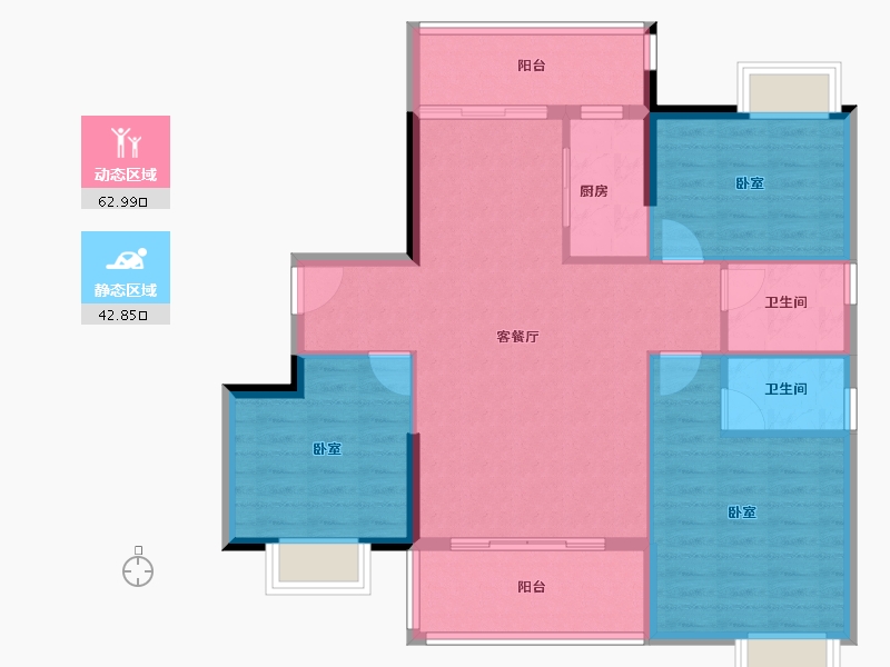 广东省-江门市-腾基·御苑-96.11-户型库-动静分区