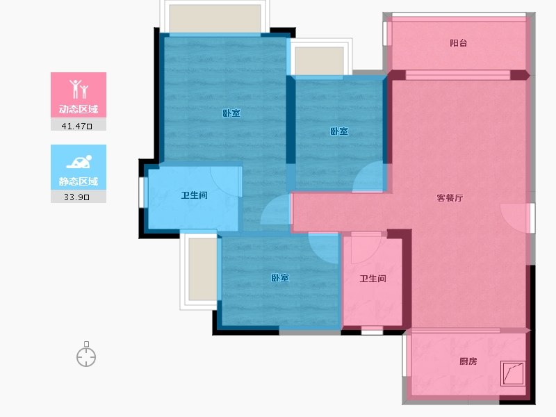 广东省-佛山市-海逸桃花源记-66.67-户型库-动静分区