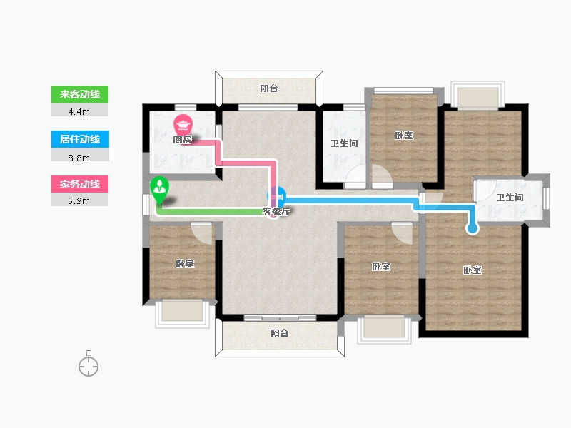 广东省-惠州市-碧桂园龙熹山-109.81-户型库-动静线