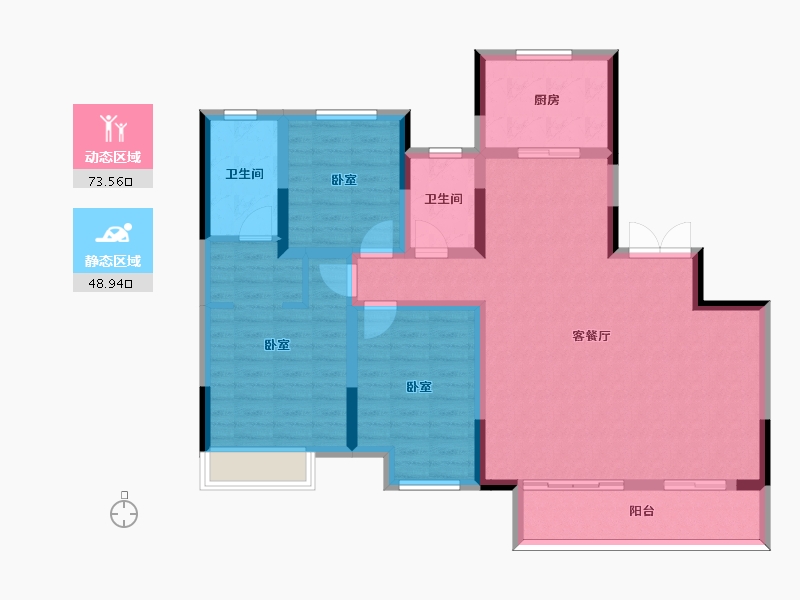 河南省-周口市-鹿邑建业城君邻府-110.00-户型库-动静分区