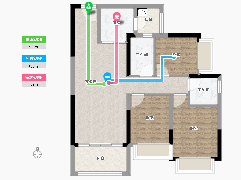 广东省-广州市-敏捷绿湖首府-72.03-户型库-动静线