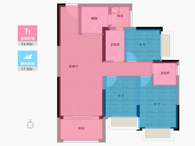 广东省-广州市-敏捷绿湖首府-72.03-户型库-动静分区