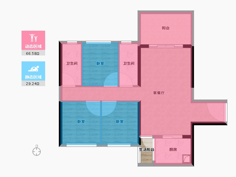 广东省-湛江市-华和南国茗苑-87.73-户型库-动静分区