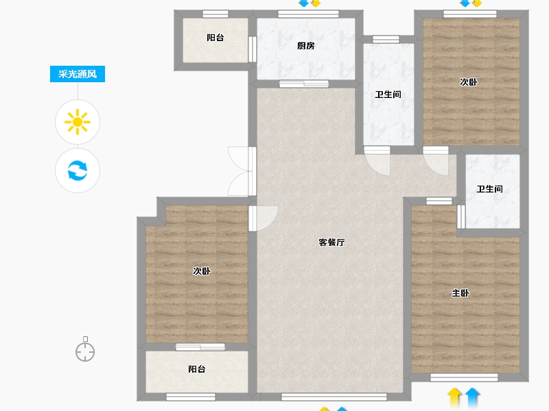 山东省-潍坊市-金庆纳帕溪谷-108.00-户型库-采光通风